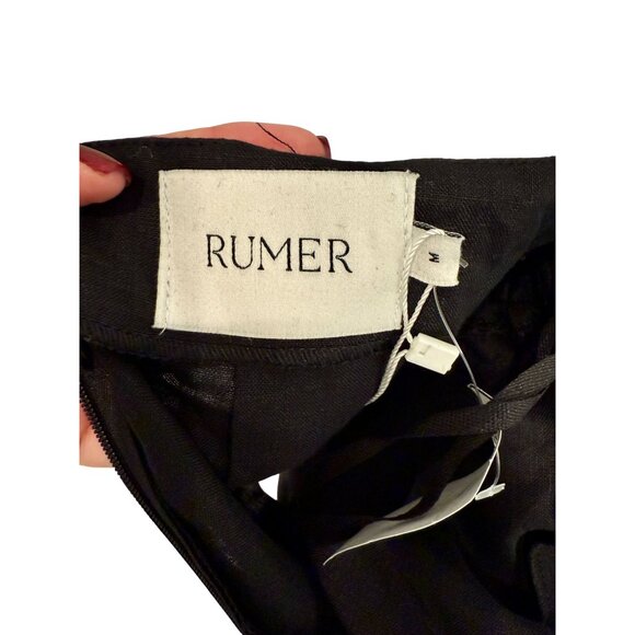 Rumer LouLou Black Strappy Back Ruched Maxi Dress w/ Side Slit NWT - M - Picture 11 of 15